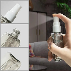 travel bottles, side view showing travel size bottles for cosmetics