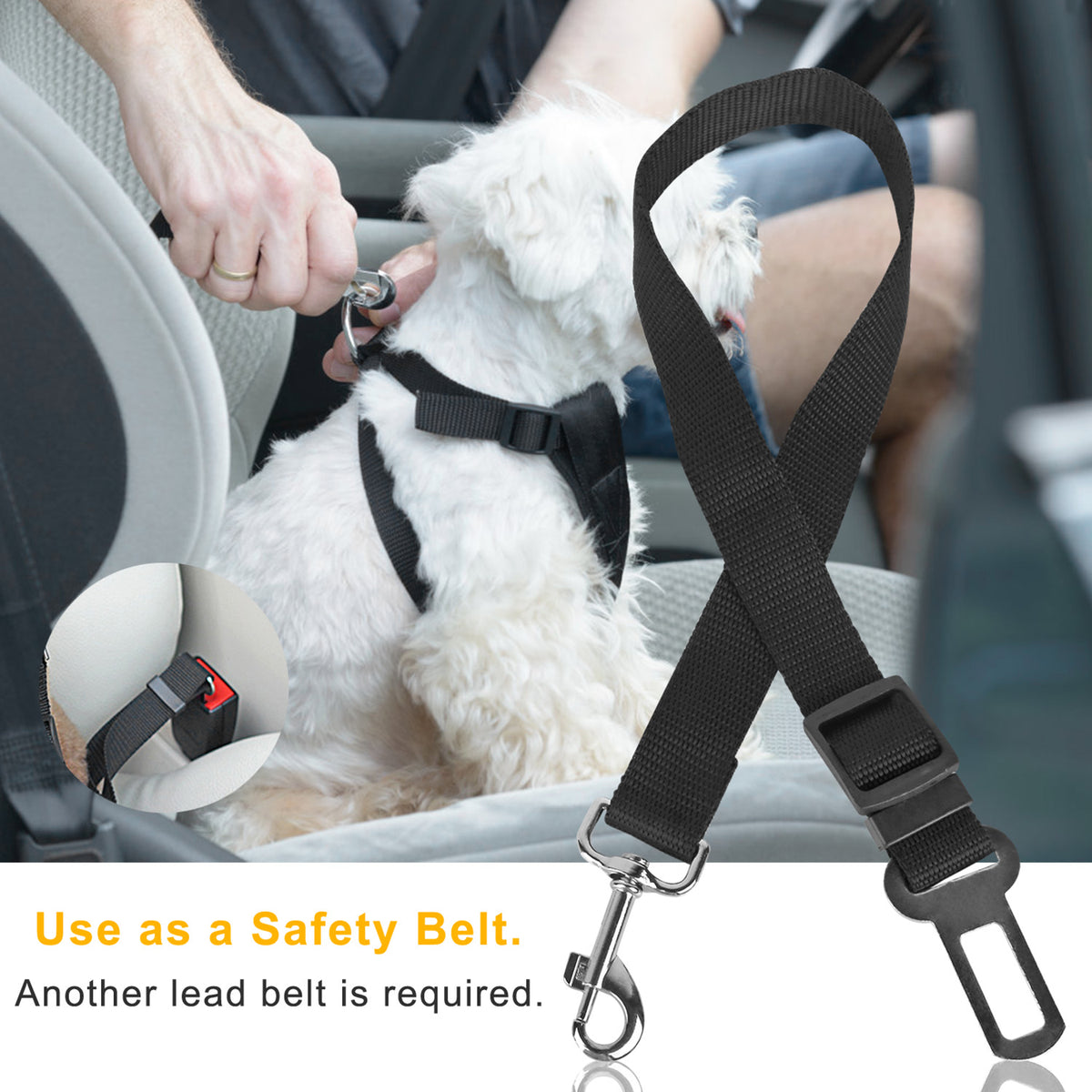Dog Car Seat Belt adjustable nylon leash
