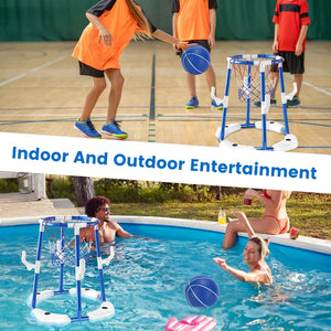 Summer Pool Fun with Floating Pool Basketball Game