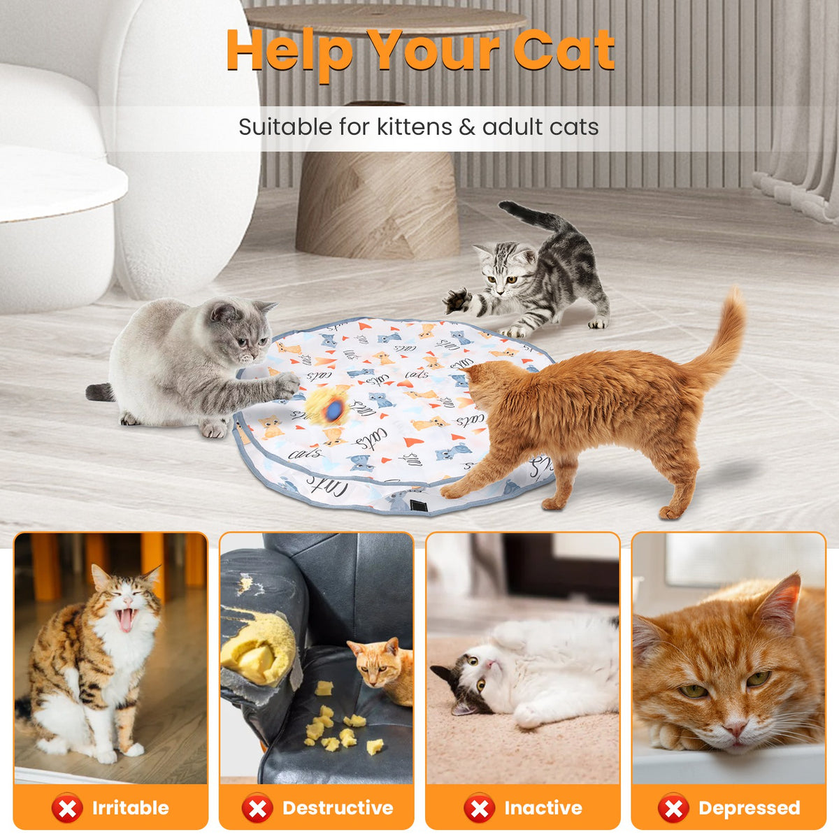 Interactive Cat Ball Toy motion activated