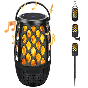 4-in-1 wireless outdoor speaker with flame lights