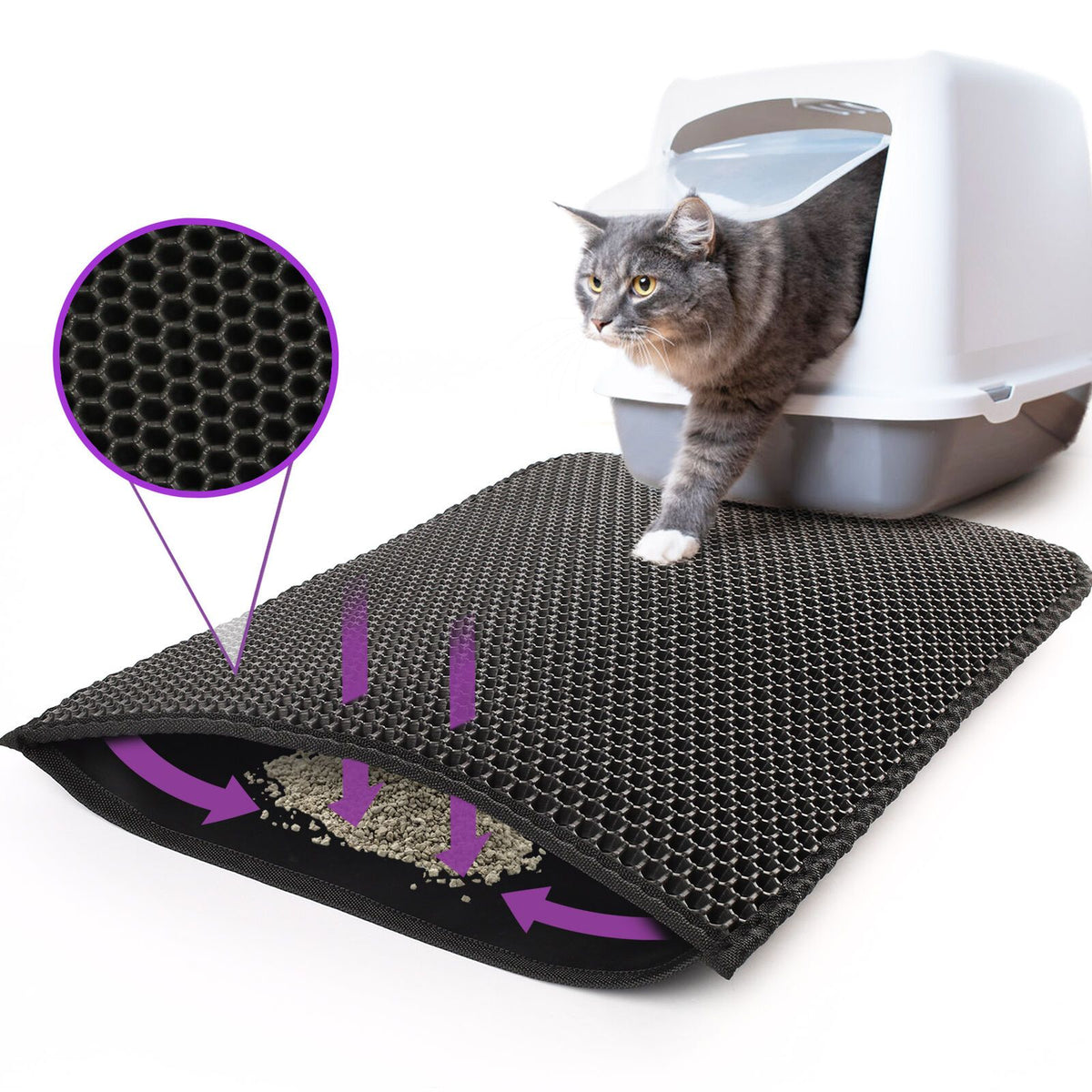 cat litter mat,  easy to clean and reusable