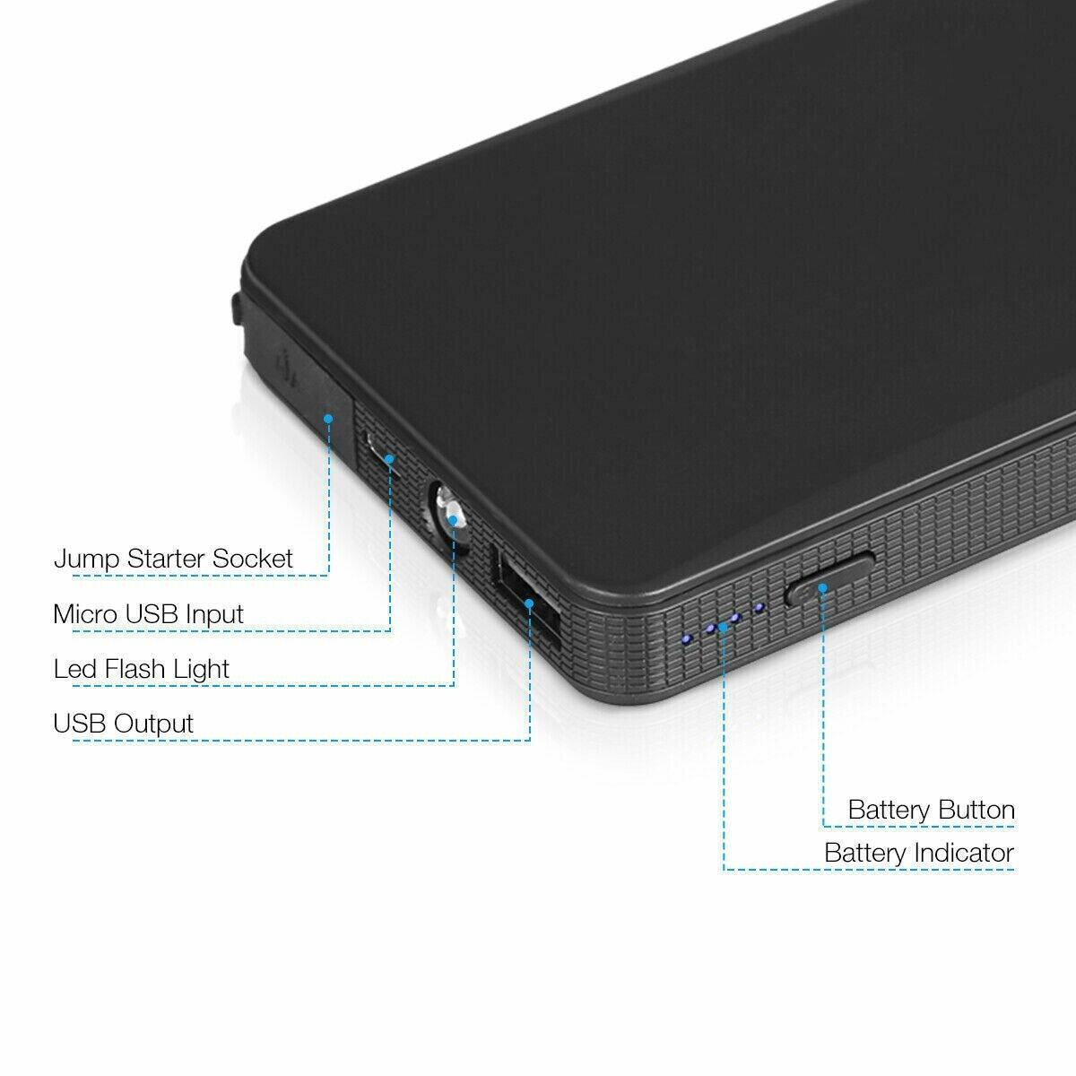 Portable Mini Slim Car Starter charging ports USB output