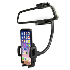 Car rearview mirror phone mount secure cradle