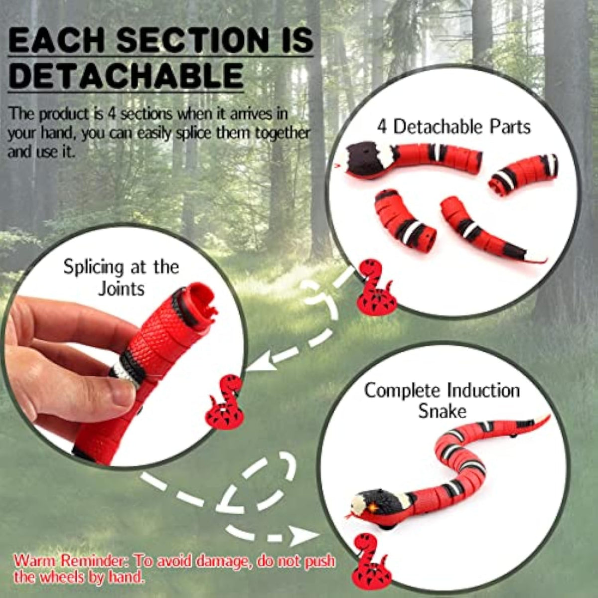 Interactive Cat Toy Snake infrared induction