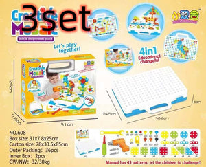 Educational Building Blocks Colorful Pieces in Box