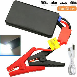 Portable Mini Slim Car Starter jumper cable connection demonstration