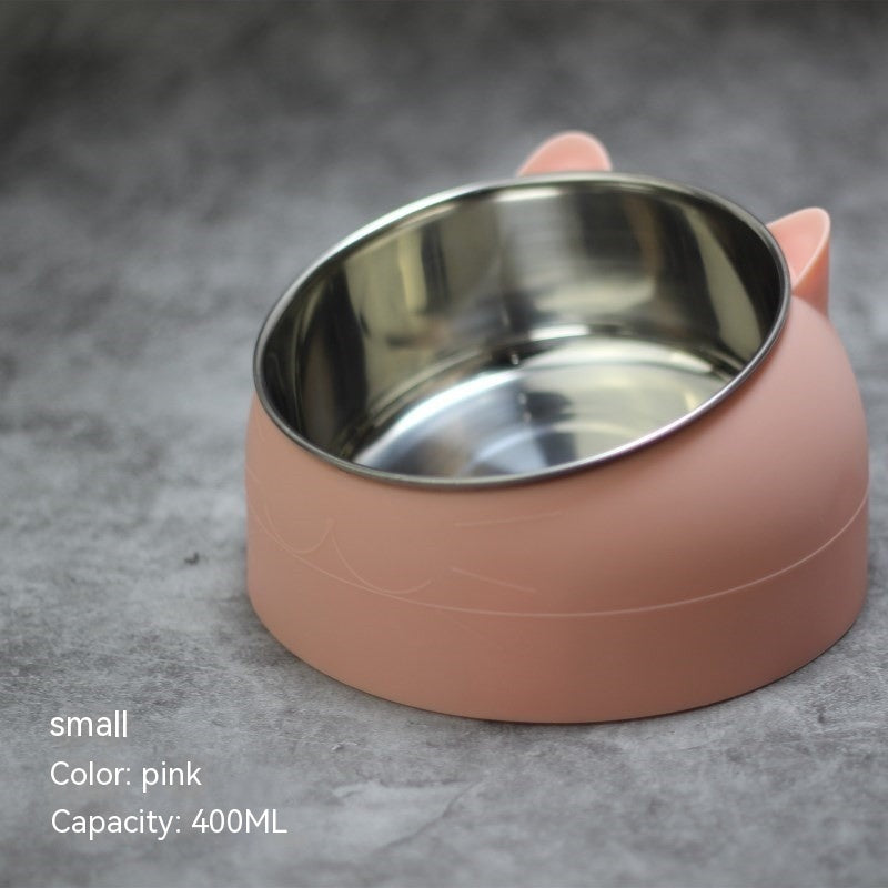 Stainless Steel Dog Bowl elevated for neck support