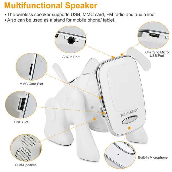 Puppy Dog Wireless Speaker Bluetooth connection