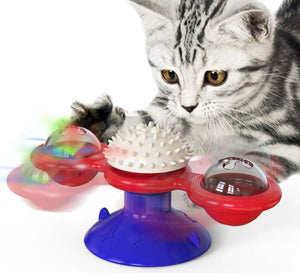 Interactive Windmill Cat Toy with LED ball