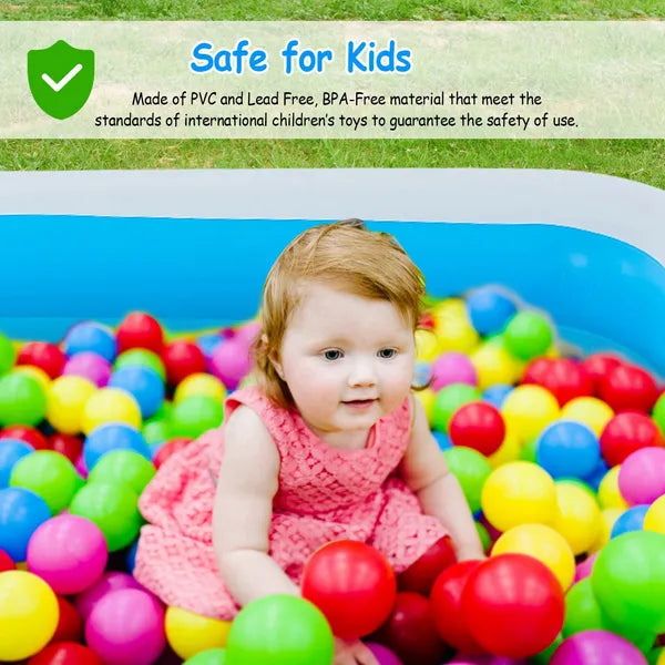 Adults and Kids Enjoying Inflatable Swimming Pool