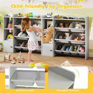 Kids Toy Organizer Grey with 8 Storage Boxes