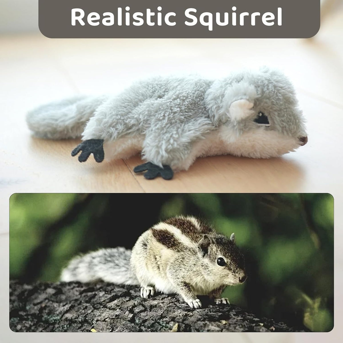 Interactive Catnip Cat Toy flapping squirrel