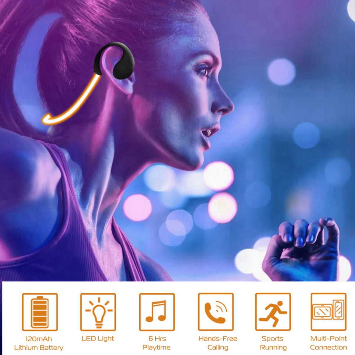 Wireless Sports Headsets HD stereo sound
