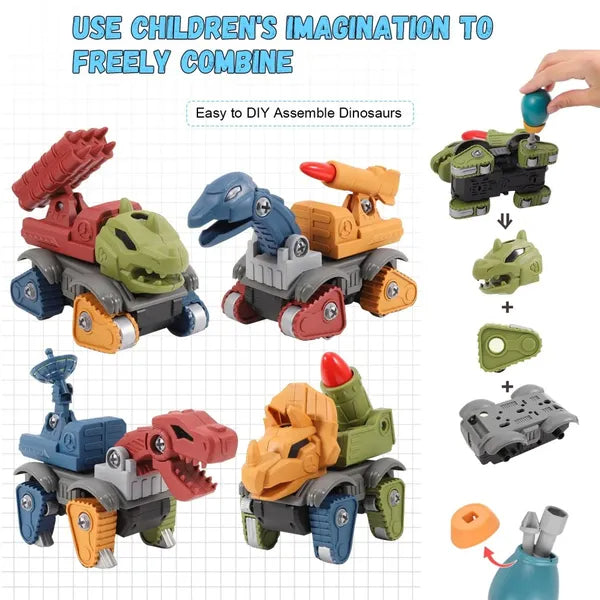 Dinosaur Toys – Kids assembling dinosaurs with electric drill